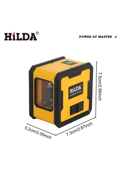 Hilda TMHH172 جهاز تسوية بالليزر ثنائي الخط مع مغناطيس خلفي، ذاتي التسوية، يع...