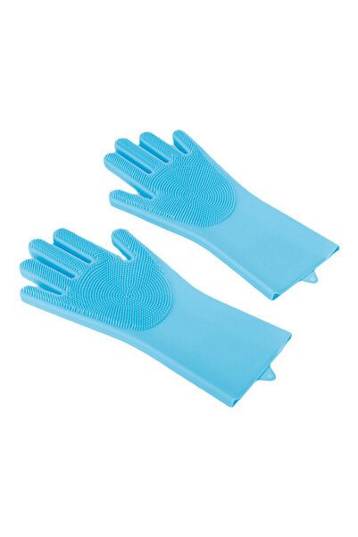 Choice Blue Pet Grooming Bathing Gloves Dog Cat Bathing Shampoo Scrubber Magi...