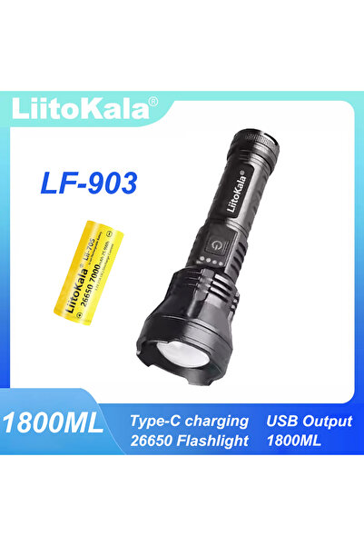 Choice1 مصباح يدوي ليزر أبيض LiitoKala LF-903 (Lii-70S) بقوة 1800 لومن قابل ل...