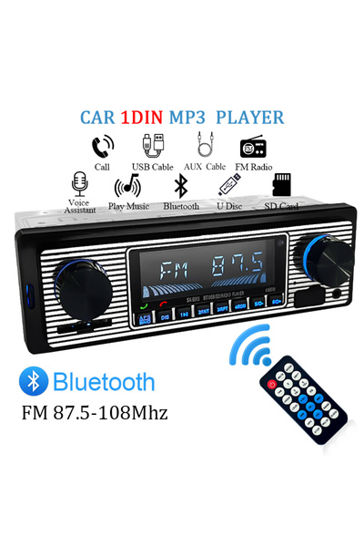 Choice Hippcron Car Radio 1 DIN Stereo FM Bluetooth MP3 Audio Player Cellphon...