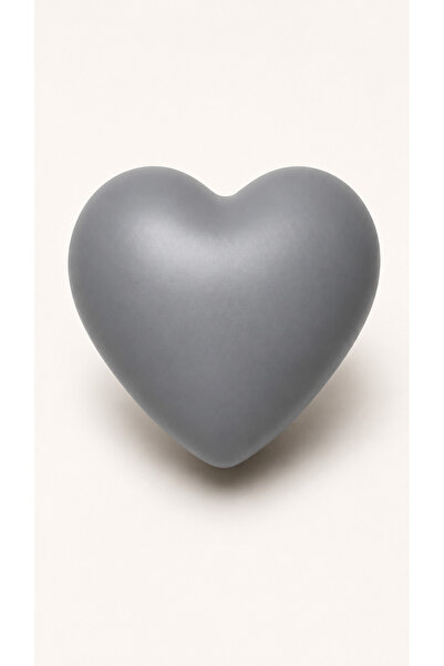 TURUNÇ AKSESUAR Small Gray Chubby Heart Handle - Width 4.5 cm Length 4.5 cm B...
