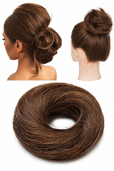 Estelle Bun Extensions - Human Hair Elastic Donut Chignon Bun Topknot Costume...