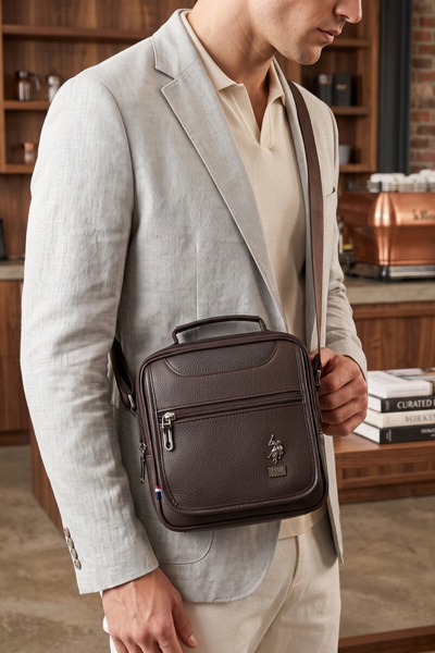U.S. Polo Assn. Us Polo Assn 6762 Men's Handbag Shoulder Bag Messenger Bag Brown