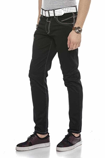 Cipo&Baxx CD585 Pantaloni din denim cu broderie pe buzunarul din spate
