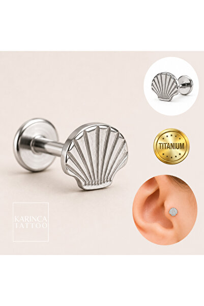 Karınca Piercing %100 Titanyum Piercing Deniz Kabuğu Forward Helix Kulak Labr...