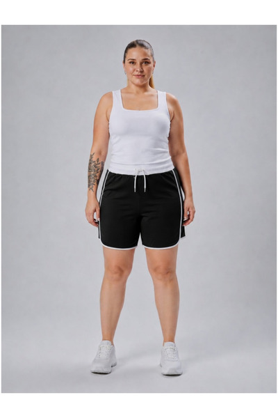 BANEGA Curve Plus Size Women's Piping Detailed Knitted 100% Cotton High Waist...