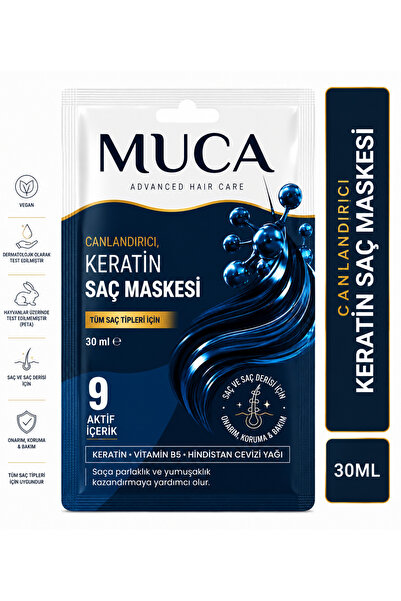 MUCA Keratin Saç Maskesi 30 ml | Onarıcı, Nemlendirici ve Besleyici Saç Bakım...