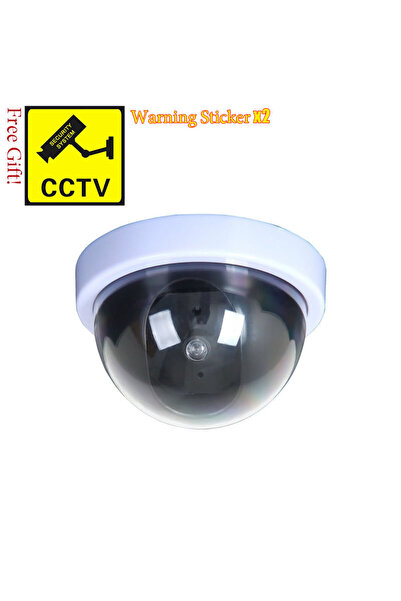 choice2 White Creative Black Plastic Dome CCTV Dummy Camera Flashing Led Fake...
