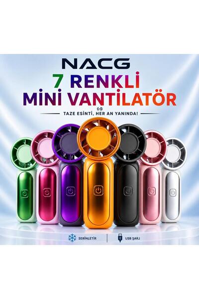 NACG Şarjlı Taşınılabilir Mini El Ve Masa Fanı - Vantilatör Soğutucu