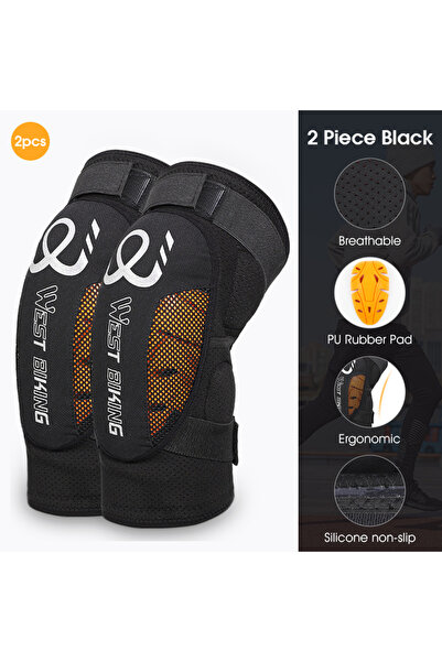 West Biking 2 pcs set Rubber Sports Knee Pads Breathable Elastic Adjustable A...