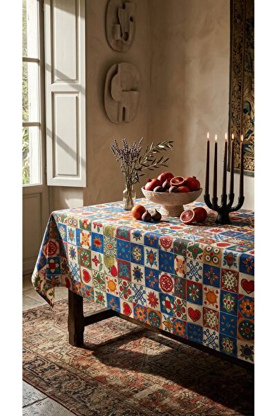 homease New Fashion Suede Woven Digital Printed Tablecloth Patchwork Pattern ...