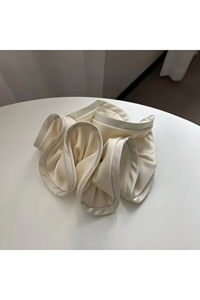 Choice 6 white Korean Big Hair Tie Ribbon Scrunchies Satin Elastic Hair Band ...