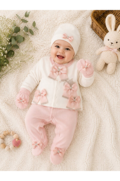 Waffle Baby 0-3 Aylık Yenidoğan Hastahane Çıkışlı 3 Parça Bebek Tulum Takımı ...