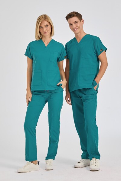 ÇİZGİ MEDİKAL Light Petrol Green Dr. Greys Doctor Nurse Medical Scrubs Set Te...