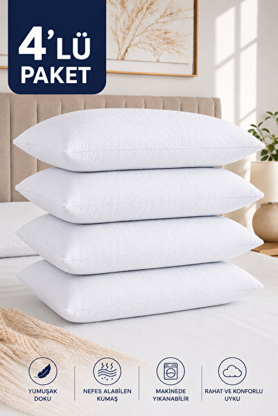 viscolog 4 Lü İtalyan Microfiber Orta Sertlikte Boyun Destekli Rahat Nefes Al...