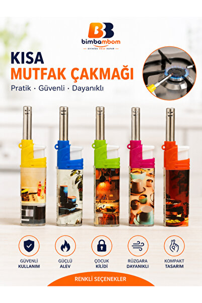 bimbambom Kısa Ocak Çakmağı, Mutfak Çakmağı, Doldurulabilir Çakmak