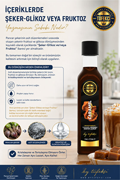 By Tüfekçi Kahve Şurubu 5’li Deneme Seti 5x60 ml – Karamel, Çikolata, Vanilya, Beyaz Çikolata, Toffee Nut
