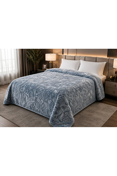 Merinos Elegance Çift Kişilik Battaniye - İndigo Mavi