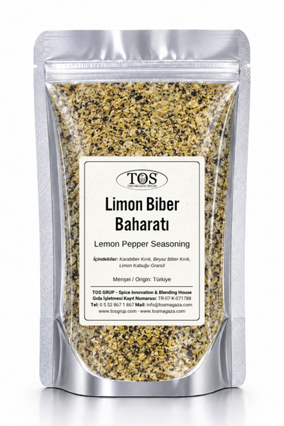 TOS The Organic Spices Limon Biber Baharatı 100 gr Lemon Pepper Spice - Premi...