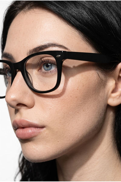 Houseofeyeris نظارات NOX ذات الإطار الأسود الشهيرة للحماية من الضوء الأزرق وحاجبة للضوء الأزرق وشاشة شفافة - مستطيلة حديثة