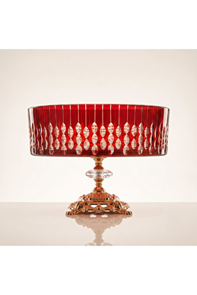 AKDEN STORE Verre Series Red Sandra Decorative Presentation Bowl