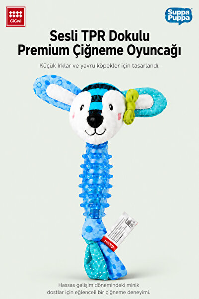 Gigwi Suppa Puppa Serisi Sesli Tavşan Köpek Oyuncağı | Peluş & TPR Çiğneme Oy...