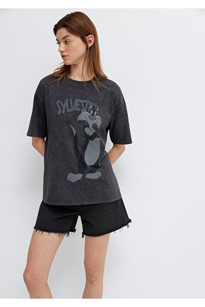 Mavi Sylvester Printed Anthracite T-Shirt Loose Fit / Relaxed Comfortable Cut...