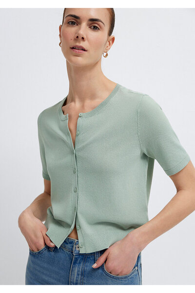 Mavi Crop Green Cardigan Slim Fit 1710891-71455