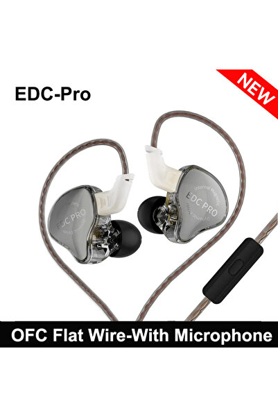 Choice5 NEW Gray With Mic New KZ EDC Pro Headset Dynamic In-Ear Monitor HiFi ...