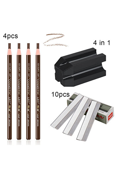 Choice10 Brown 4in1 Black Eyebrow Pencil With Eye Brow Sharpener 10Pcs Brow T...