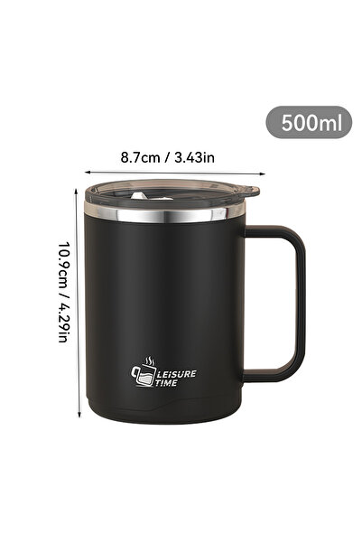 Choice 401-500ml Black 500ml Double-layer Mug 304 Stainless Steel Insulated C...
