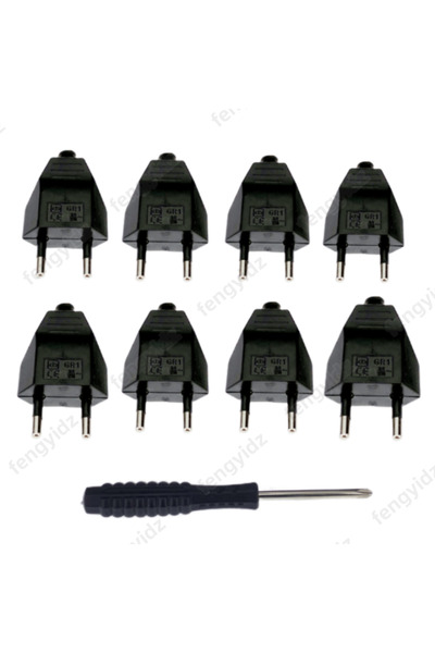 Choice black 8pcs EU Plug Adapter with Screwdriver 220 V 2.5 A European Plug ...