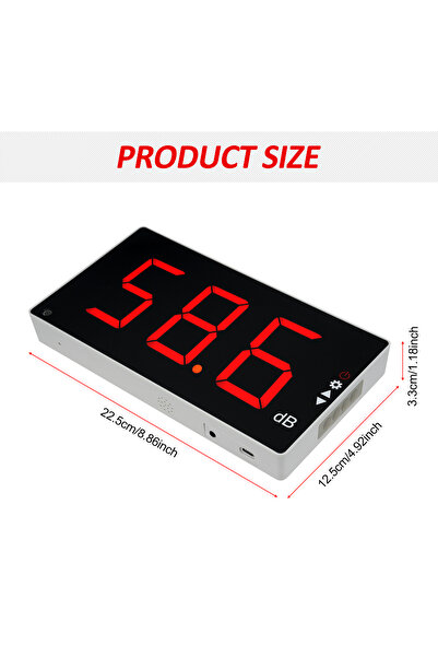 Choice WHITE 30-130dB Sound Level Meter with Large LCD Screen Wall Mounted Di...