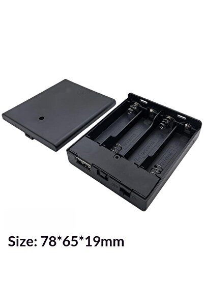 Choice One Size 4xAA Battery Holder with USB Socket&Switch Converts to 5V DC ...