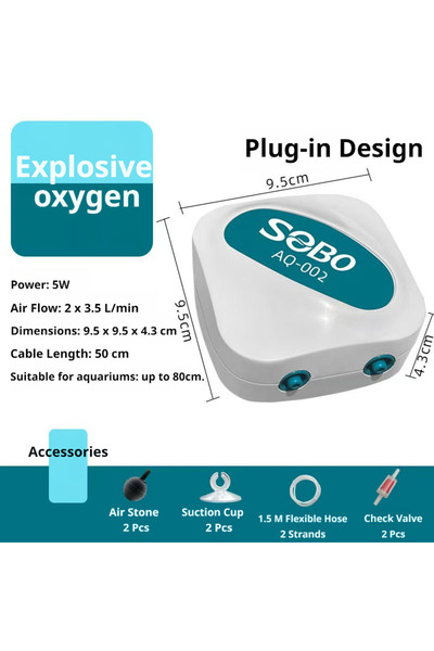 Choice13 Upgraded 5w stone Aquarium Oxygen Air Pump Fish Tank Adjustable Air ...