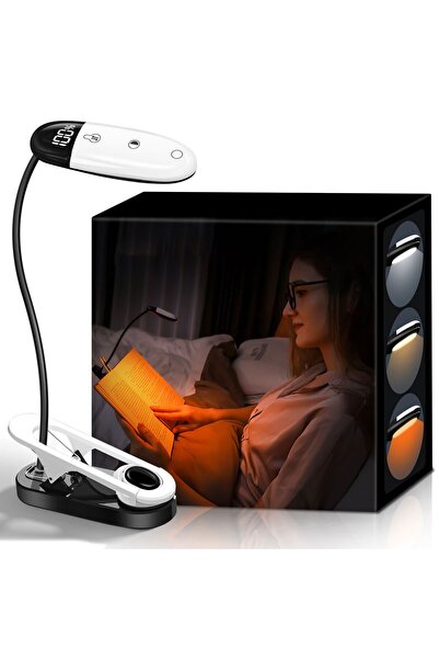 Choice WHITE Reading Light 3 Colors 5 Brightness Displays Battery Power Recha...