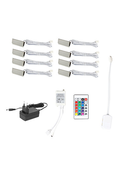 Choice 8Pcs EU LED Clip On Glass Shelf Lighting Under Cabinet Night Lights Ki...