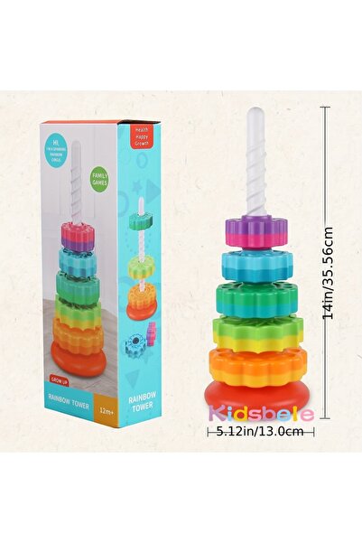 Choice Full set Rotated Rainbow Spinning Stacking Toys Baby Early Education P...
