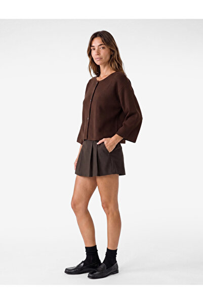 Koton Buttoned 3/4 Wide Sleeve Round Neck Knitwear Cardigan