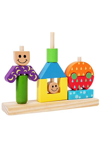 Choice NB230C1 Wooden Blocks Stacked Shape Matching Game Montessori Logical T...
