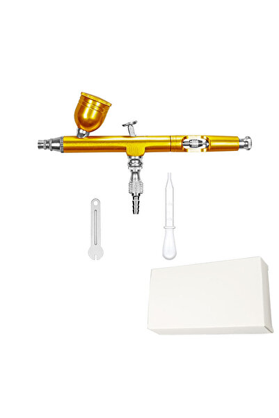 Choice1 Gold 0.3mm Dual Action Airbrush 7cc Fluid Cups Quick Remove Air Brush...