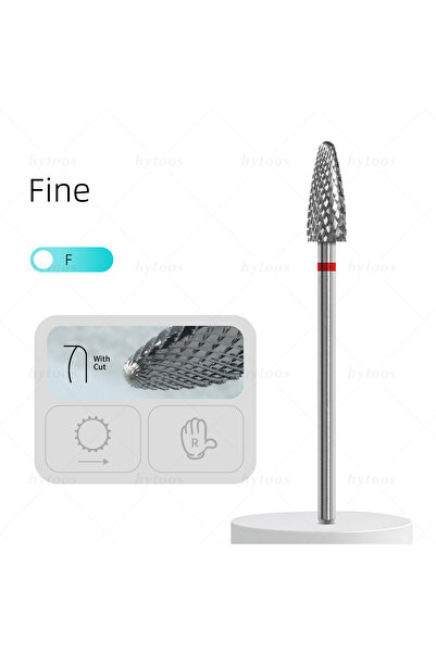 choice2 Fine - F HYTOOS Carbide Nail Drill Bits Professional 5mm Flame Bit fo...