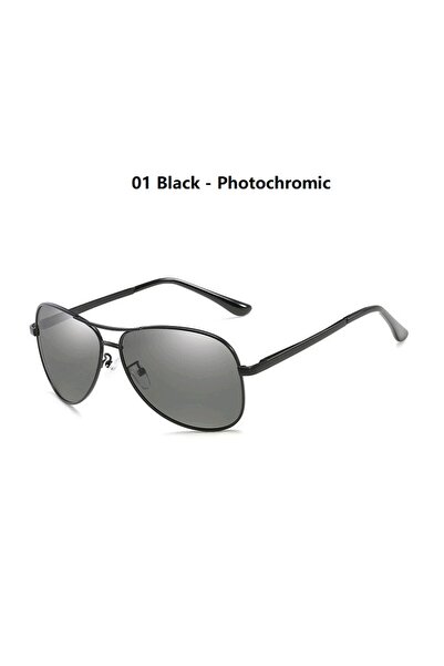 Choice1 7750(Black-Photochro Luxury Photochromic Pilot Polarized Sunglasses M...