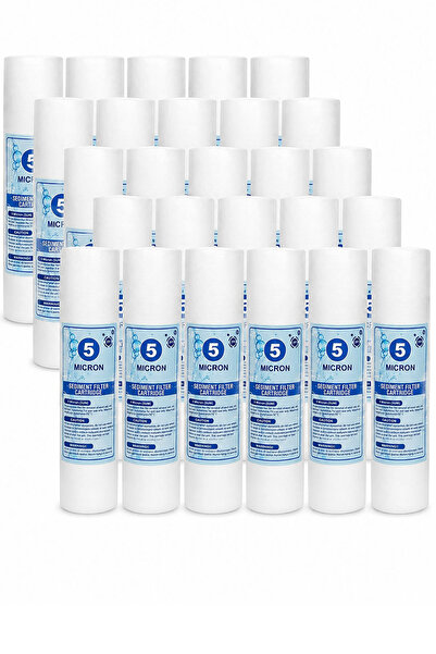 AQUA BELLA Açık Kasa Su Arıtma Cihazı 10 Inç 5 Mikron Sediment Spun Filtre (25 Adet)