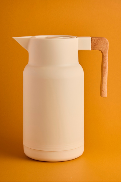 Perotti Sakura Nordic Bambu Saplı Cam Vakumlu Termos 1000 ml Krem