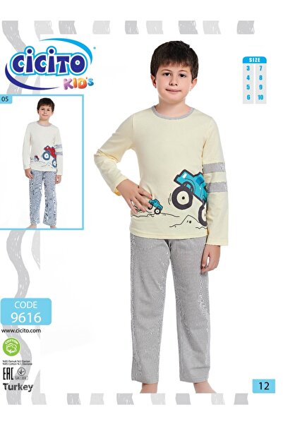 Cicito Boy's Cotton Elastane Fabric Pajamas Set 9616
