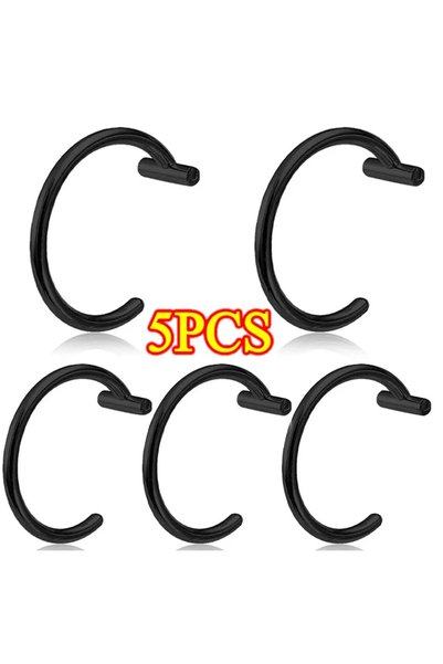Choice3 Hoop Face 10mm Labret, Lip Piercing Jewelry Black -A 5PCS Punk Lips R...