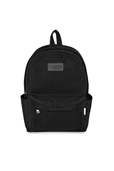 Me Çanta Superga Linen Black School Backpack 24206
