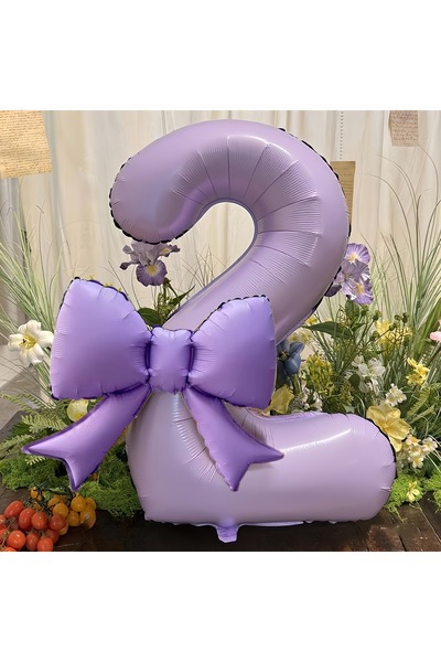 Choice4 NUMBER 40inch HG9151-2 2pcs 40inch Cream Purple Number 0-9 Balloon wi...