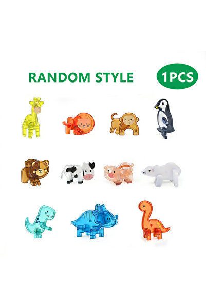 Choice 1 piece Magnetic tile toy accessories, small animals, children's puzzl...
